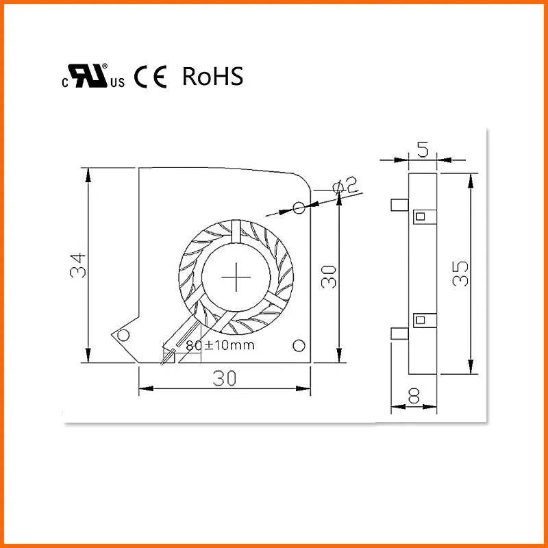 30mm 30x30x5mm Mini Silent Fan 3005 5V HY Bearing 11000rpm Dc Brushless Blower Fan For Smart Electric Breathing Valve Cooling