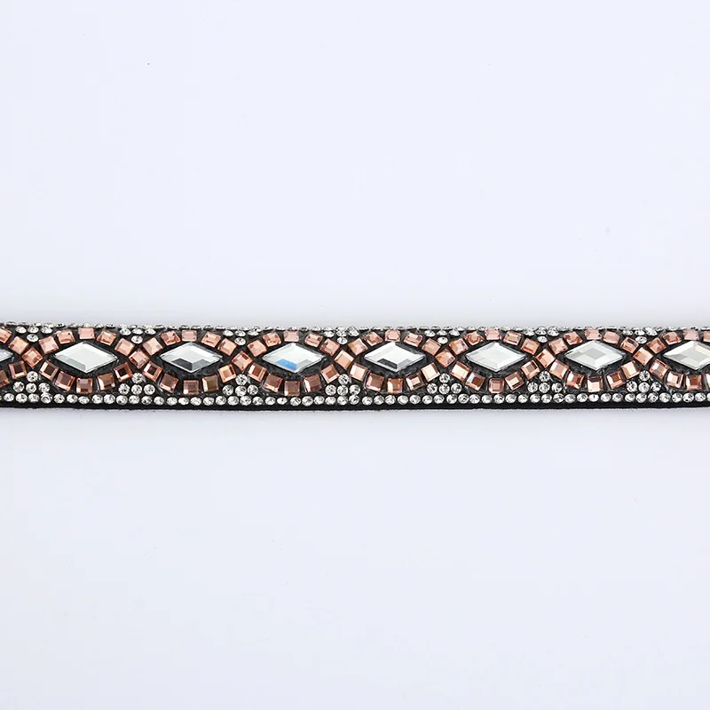 Hot Sale Semi-Circular Glass Diamond Rhinestones Strips Full Diamond Rhinestone Ropes for Shoe Decorative Accessories Wholesale