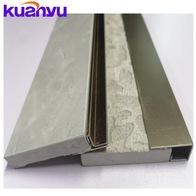 home decoration stainless steel rose gold metal profile tile edge flooring ceramic carpet tile trim stainless