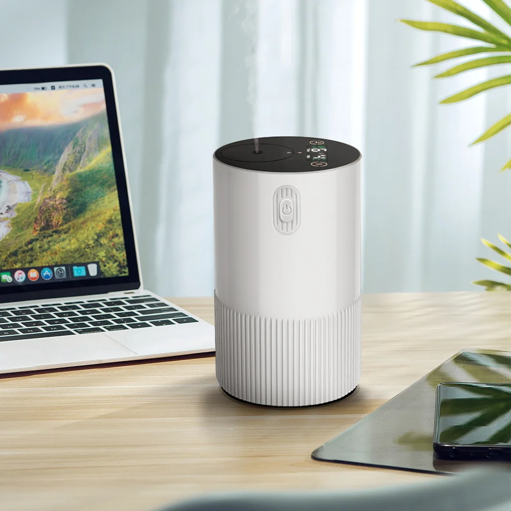 2023 Hot Sale Digital Touch Screen USB Electric Mini Portable Essential Oil Aroma Waterless Smart Car Aromatherapy Diffuser