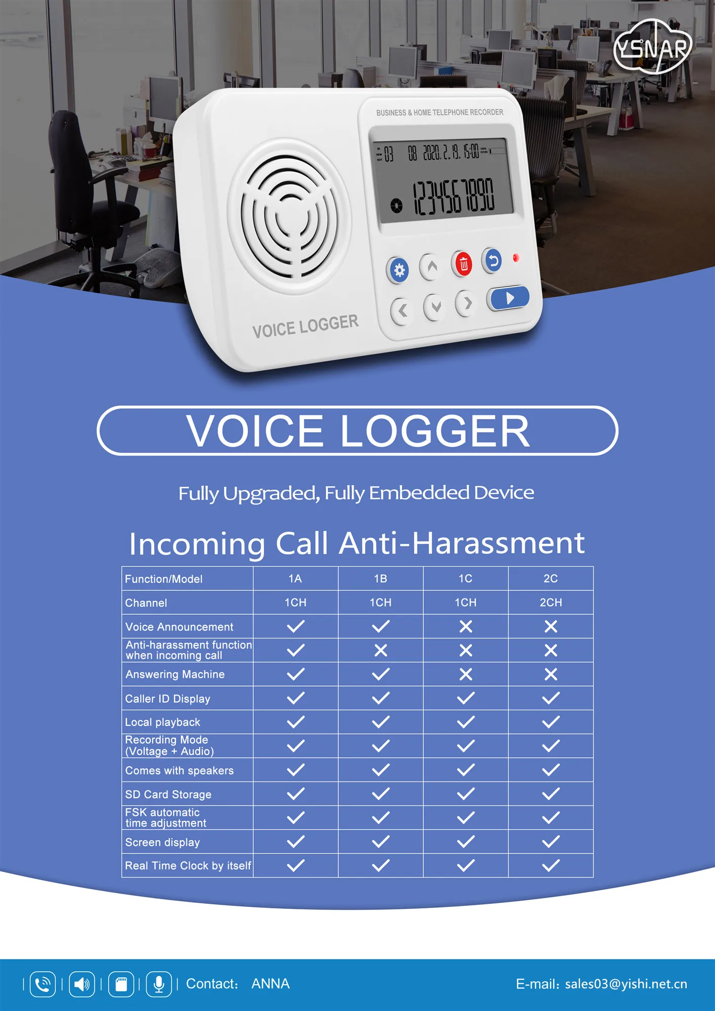 DAR-5001 1 порт/канал/линейный телефонный рекордер SD карта голосовой Регистратор