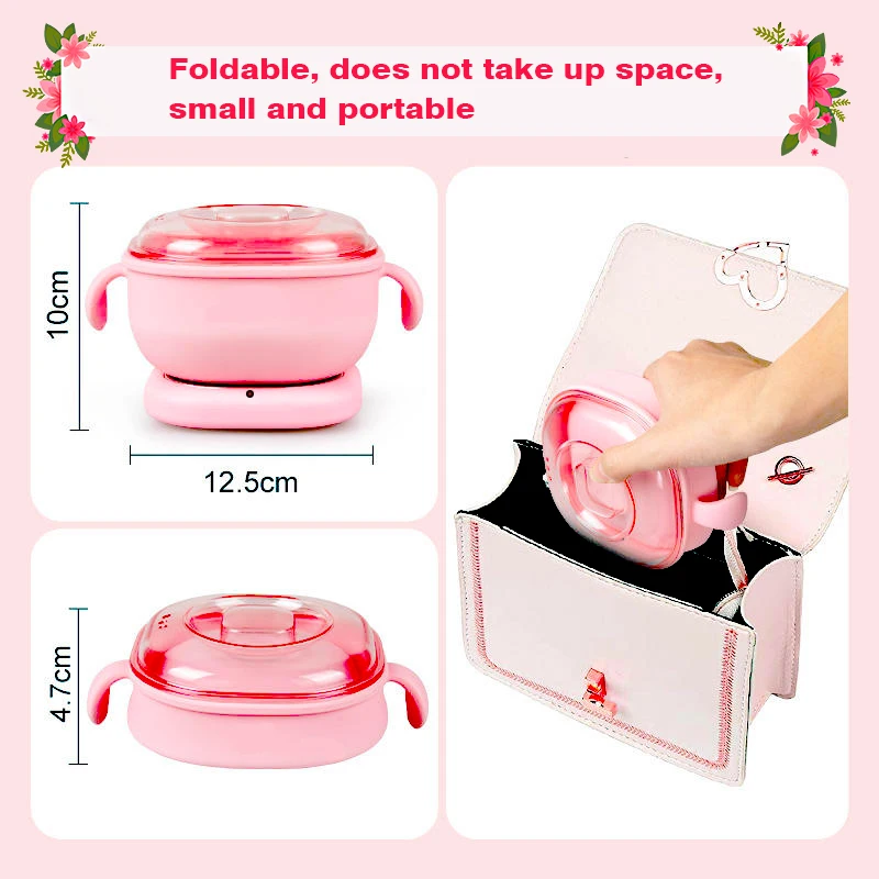 Hot Sell Hair Removal Wax Bowl Lightweight Material Easy To Carry And Folding Mini Silicone Wax Pot