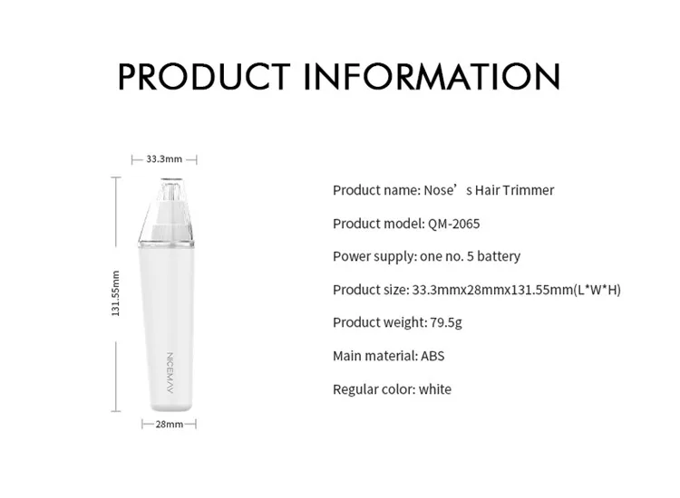 Hair Trimmer Painless Ear Nose Hair Trimmer Waterproof Nose Remover Dual Edge Blades Easy Cleansing Eyebrow Trimming Tool