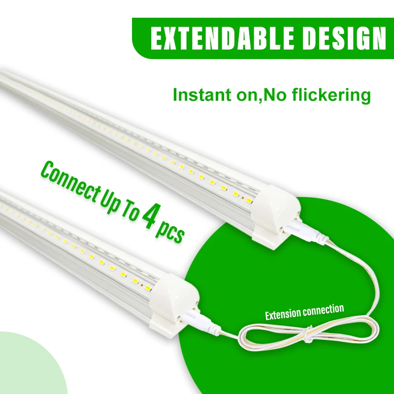 can connect max 4 of these 8ft led tubes V Shape Clear Cover Hight Output  Linkable Lights