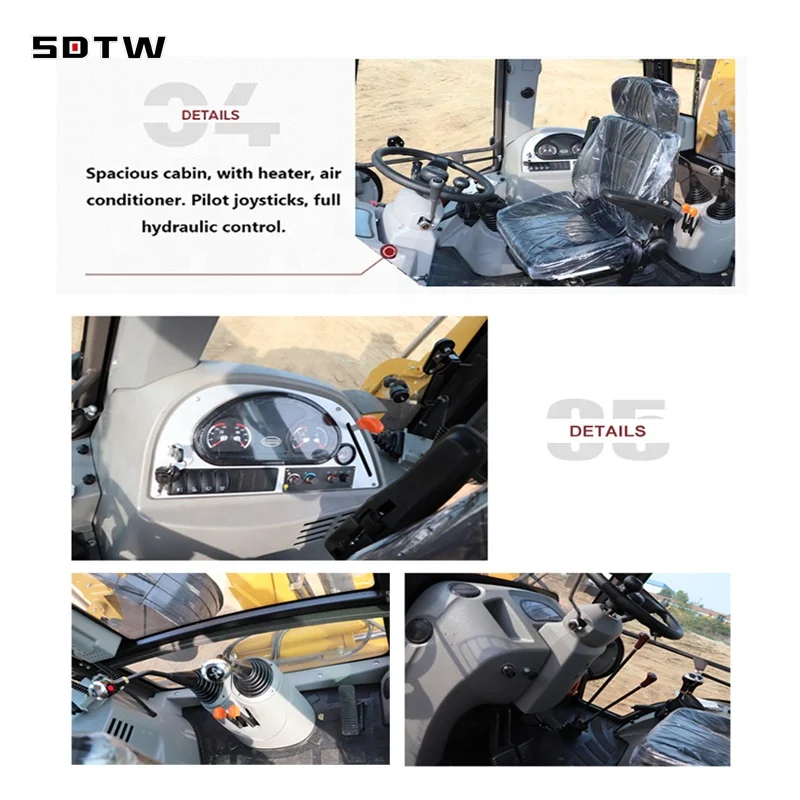 9t Hot Sale Factory 4x4 Mini Small Tractor With Front End Loader backhoe loader For Sale