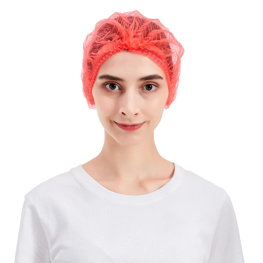 OEM Non-woven Disposable Dust Strip Cap Round Head cover / Hair Net Mob Caps