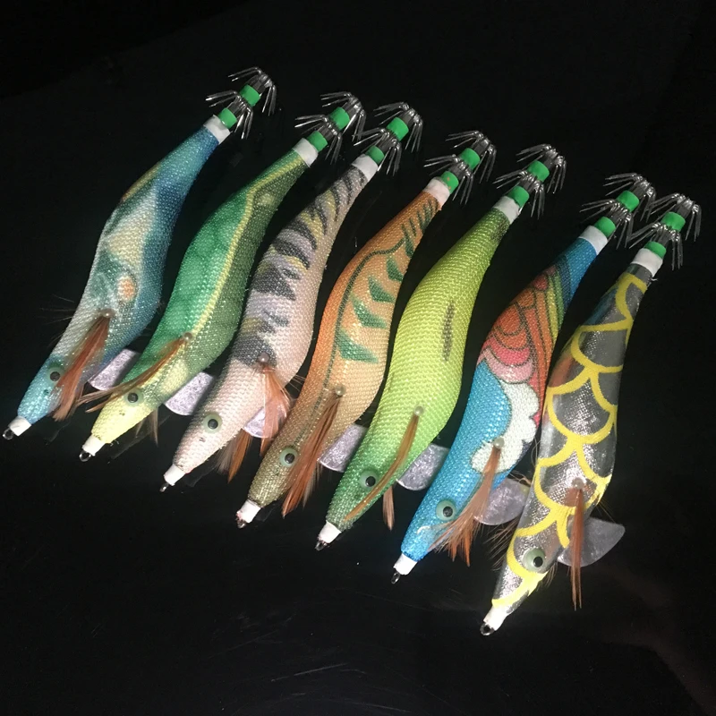 SquidJig Fishing Lure Hard plastic Octopus Cuttlefish Luminous Squid Jig 3.5#