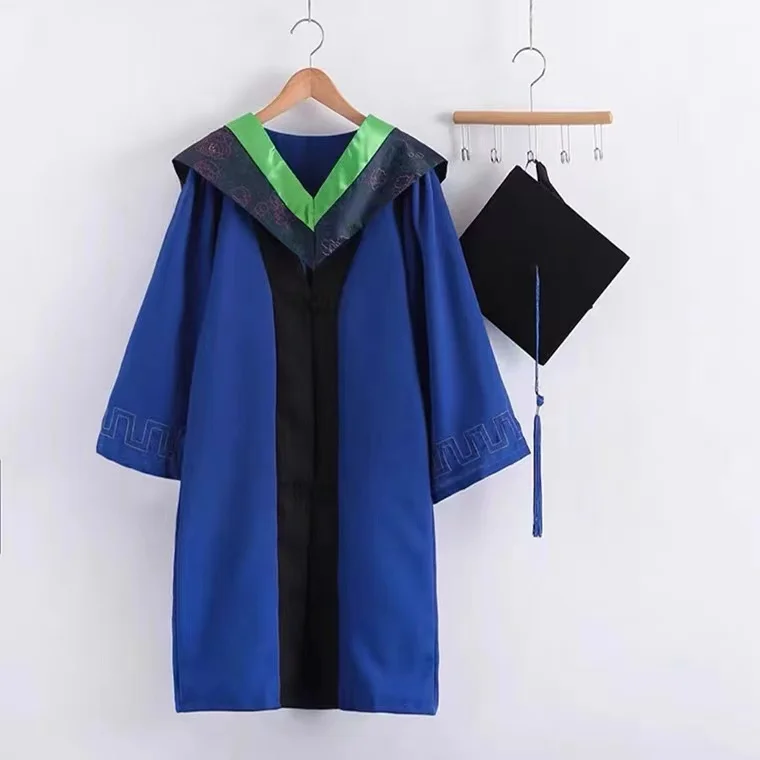 Polyester University Adults High School Black Matte Custom Graduation Hat And Gown