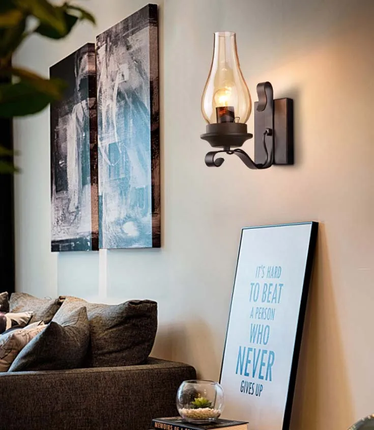 Chinese lanterns wall lamp glass sconce wall lighting for LED bulb E27