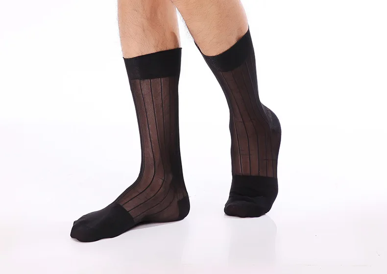 
Business Gentlemen Need To Buy Crew See-Through Breathable Silk Socks For Men 