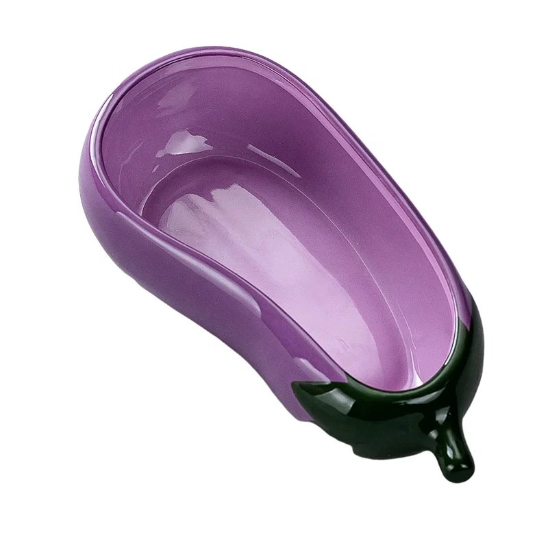 Household  vegetable fruit ceramic bowl Eggplant shaped dish