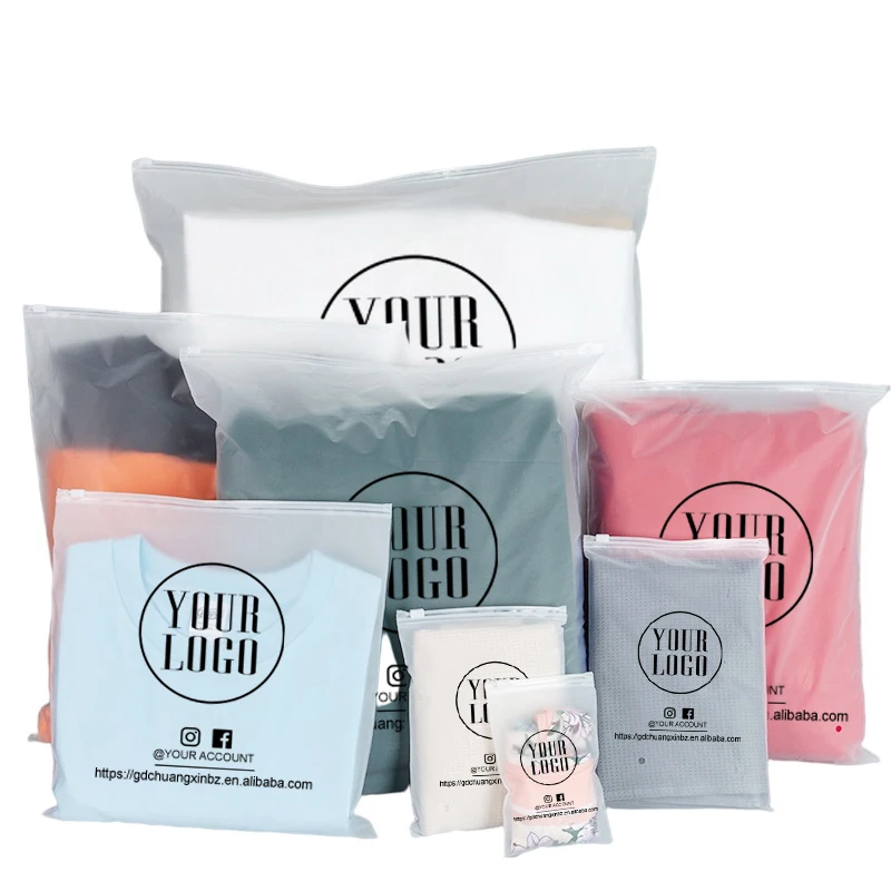 CTCX Custom Frosted Matte Black Clothing Zipper Bags Print Matte Ziplock Zip Lock Bag Clothes Packaging Zipper Bag