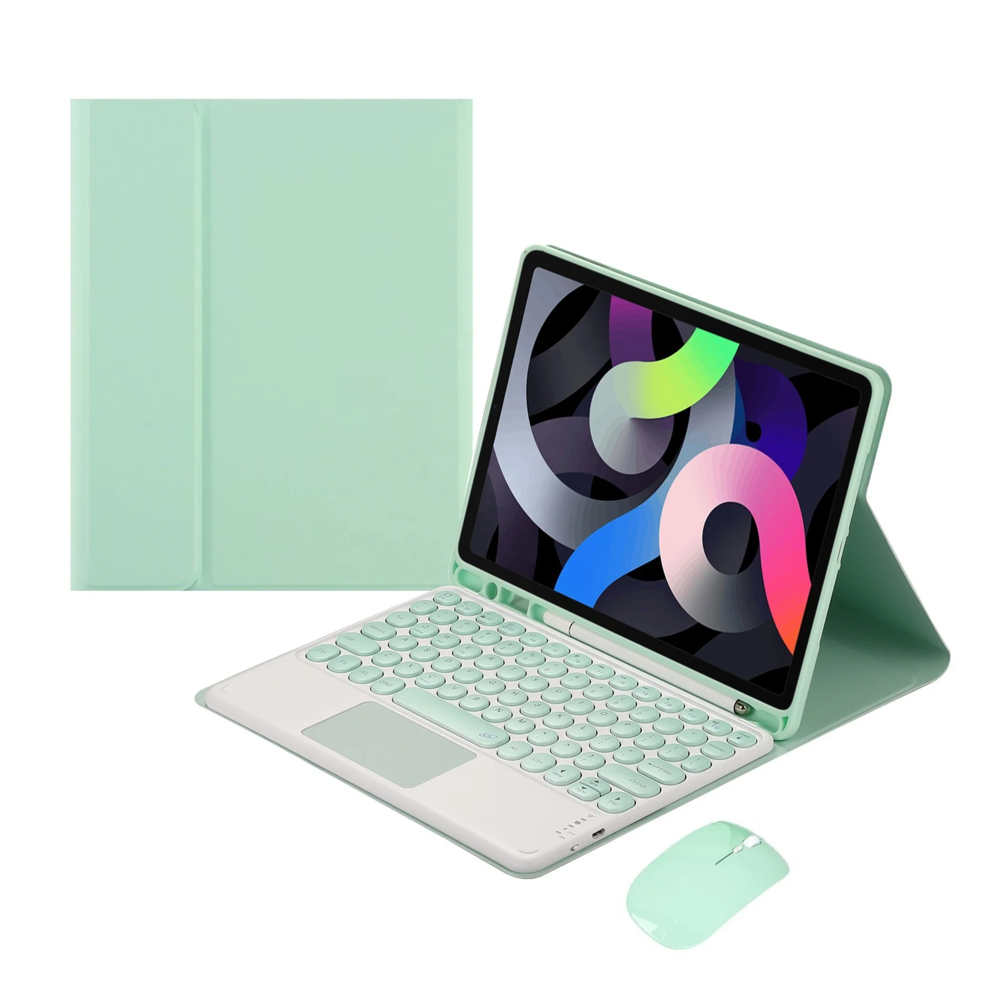 Hot sale For Ipad case is suitable BT iPad Tablet Keyboard and mouse case pro 9.7 / 10.2 leather case with pen slot