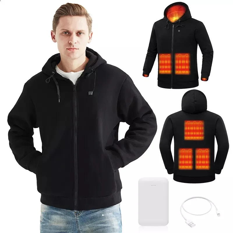 Heated Hoodie Usb Travel Jacket Clothes Keypad Heating Suit Vest Rubber