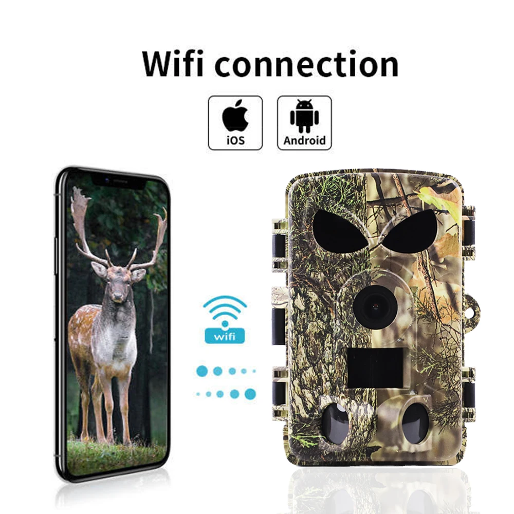 Outdoor Night Vision Wifi Trail Camera With APP 8K 60MP Wildlife Security Hunting Trail Game Camera with WIFI