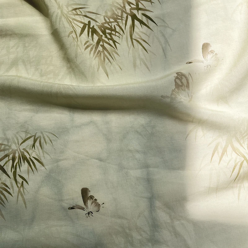 Skin friendly soft high-end rayon 5% hemp dress fabric