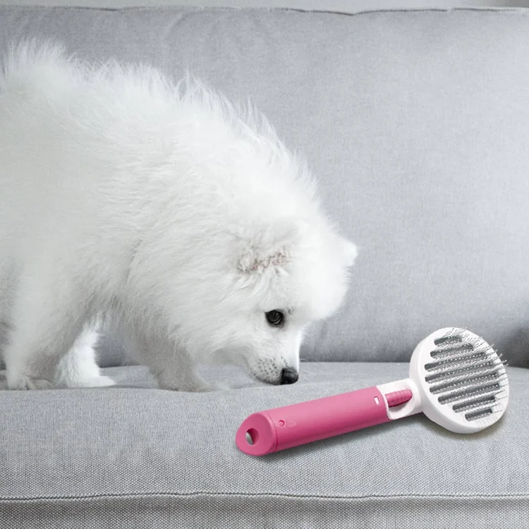 Korea Pumpkin Pet Cat Dog Needle Button Clean Hair Comb Body Massage Hair Removal Pet Brush