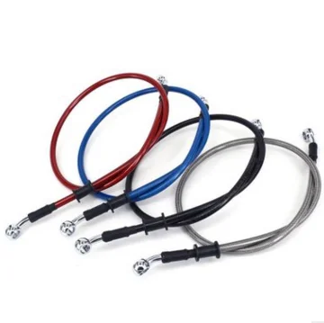 PVC/PU Cover Steel Braided PTFE Flexible Brake Oil Hose Line For Motorcycle Auto PTFE Brake Line  Brake Hose
