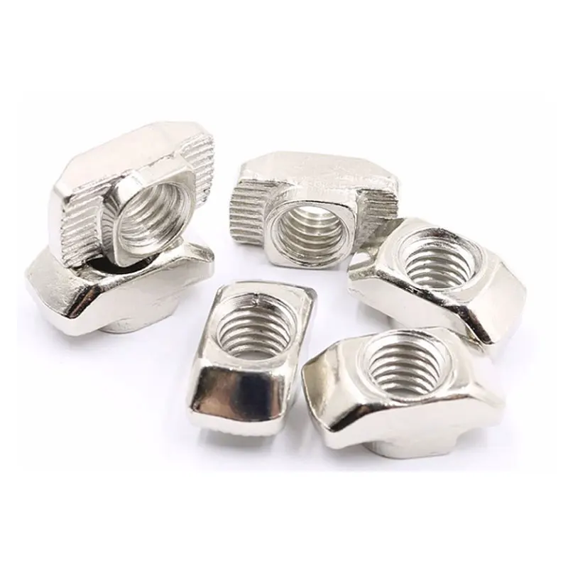 ZhiJia Wholesale Factory Hot Sale Stainless Steel Slot 8mm T-slot Nuts M6/M8 Half Round Nut Roll-in Spring Ball T Nut