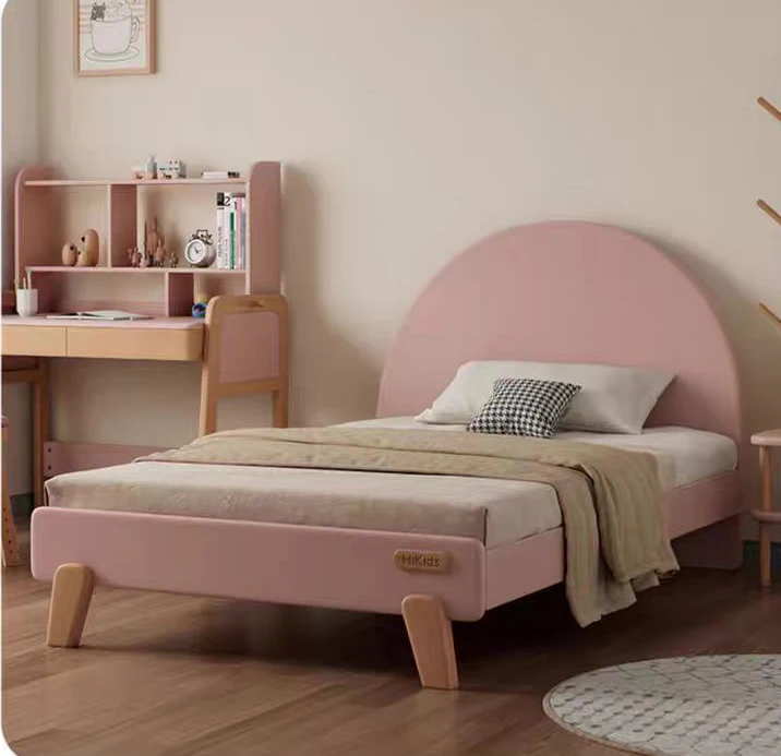 Modern Pink Princess Girl Kids Girl Queen Size Wood Frame Bedroom Furniture Children Beds Kids Bunk Bed With Storage