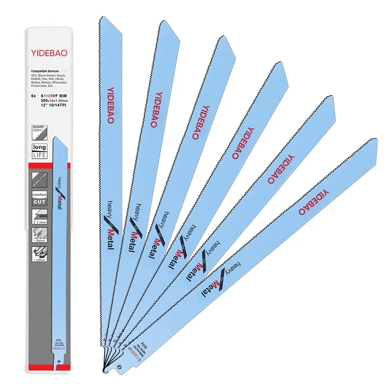 Sawzall Blades Metal Cutting Heavy Duty Bi-Metal Reciprocating Saw Blades for Metal Pipe, Sheet Metal, Rebar 10+14 TPI