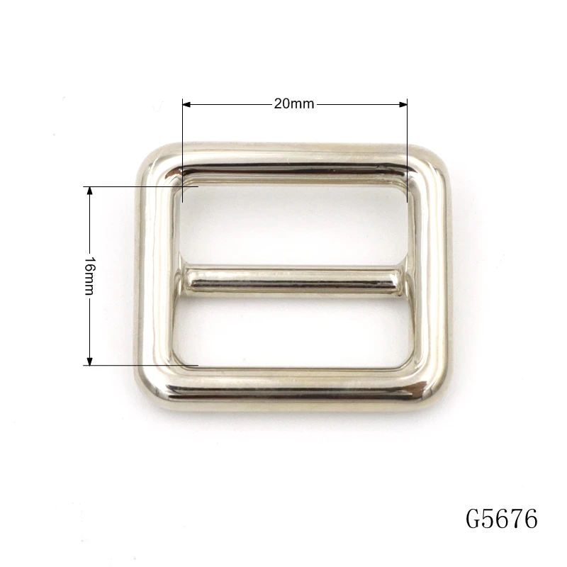 20mm Silver Plated Bag Strap Buckle Metal Adjustable Buckle Slide Triglide Buckle for Bags