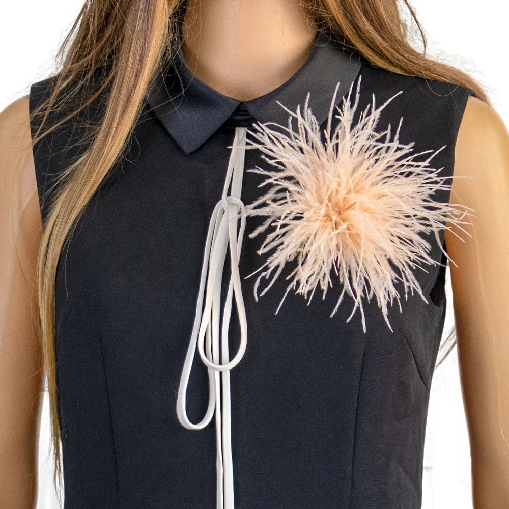 2024 женские роскошные модные ювелирные булавки Ретро натуральные страусиные перья брошь для вечернего платья