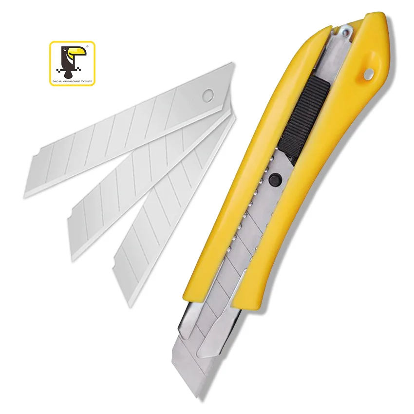 Factory universal box tape pencil retractable cutter high quality plastic cutting paper box cutter