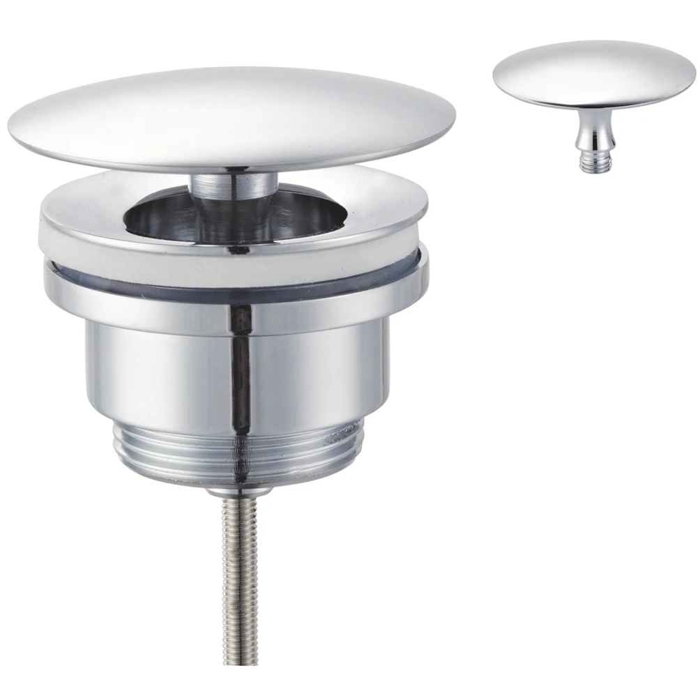 2015 New Design Lavatory Push Dome Click Clack Pop Up Drain Plug Assembly