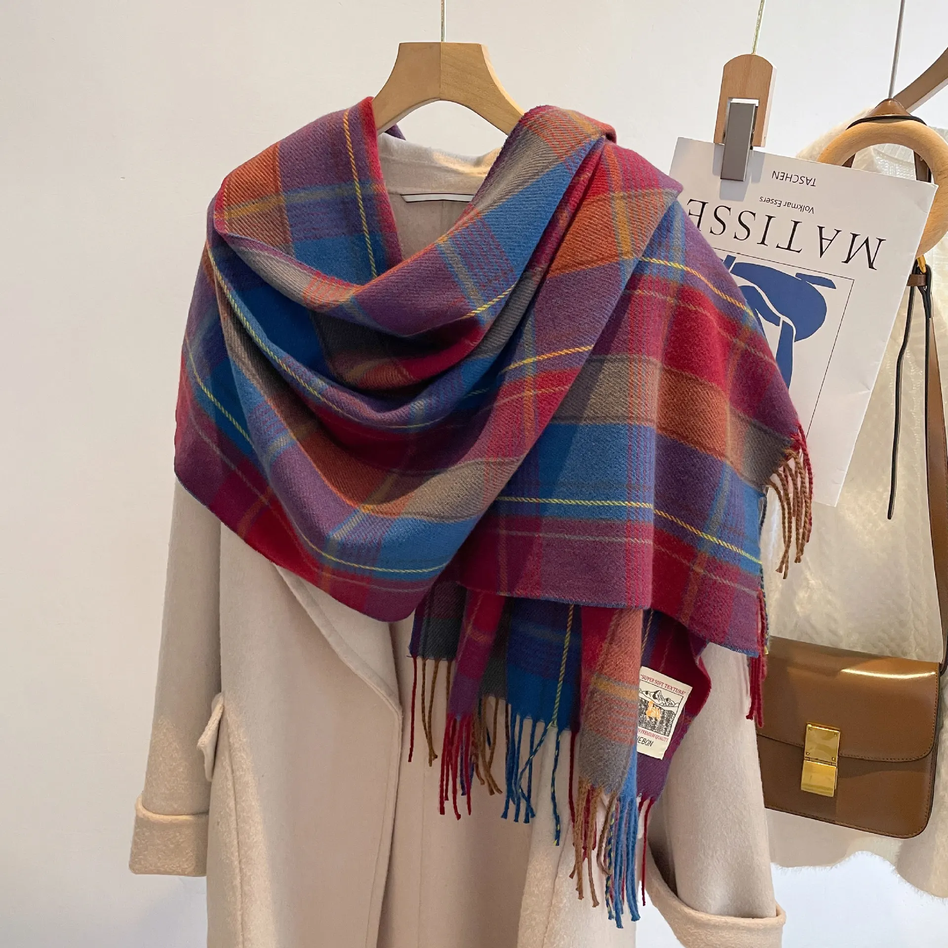 China Manufacturer Japanese And Korean Style All-Match Student Couple Men And Women Imitation Cashmere Winter Warm Shawl Scarf