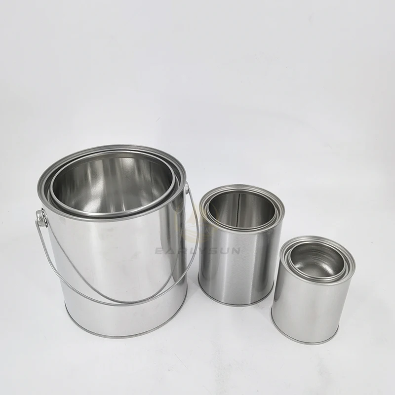 3.7kg Metal Paint Bucket Tin Pail With Handle And Lock Ring Lid