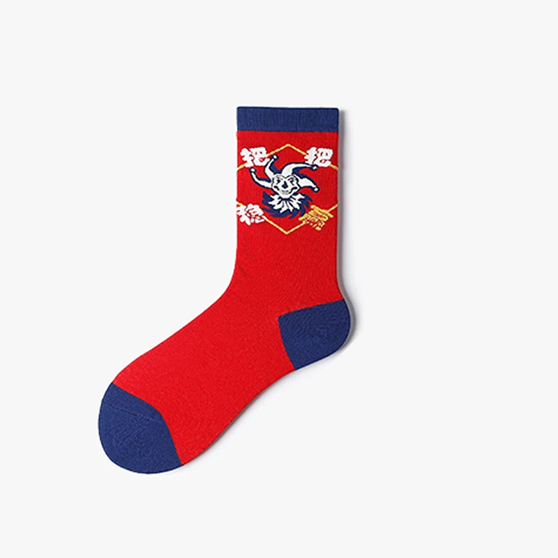
Fun Custom Crew Men Dress Red White And Blue Poker Socks 