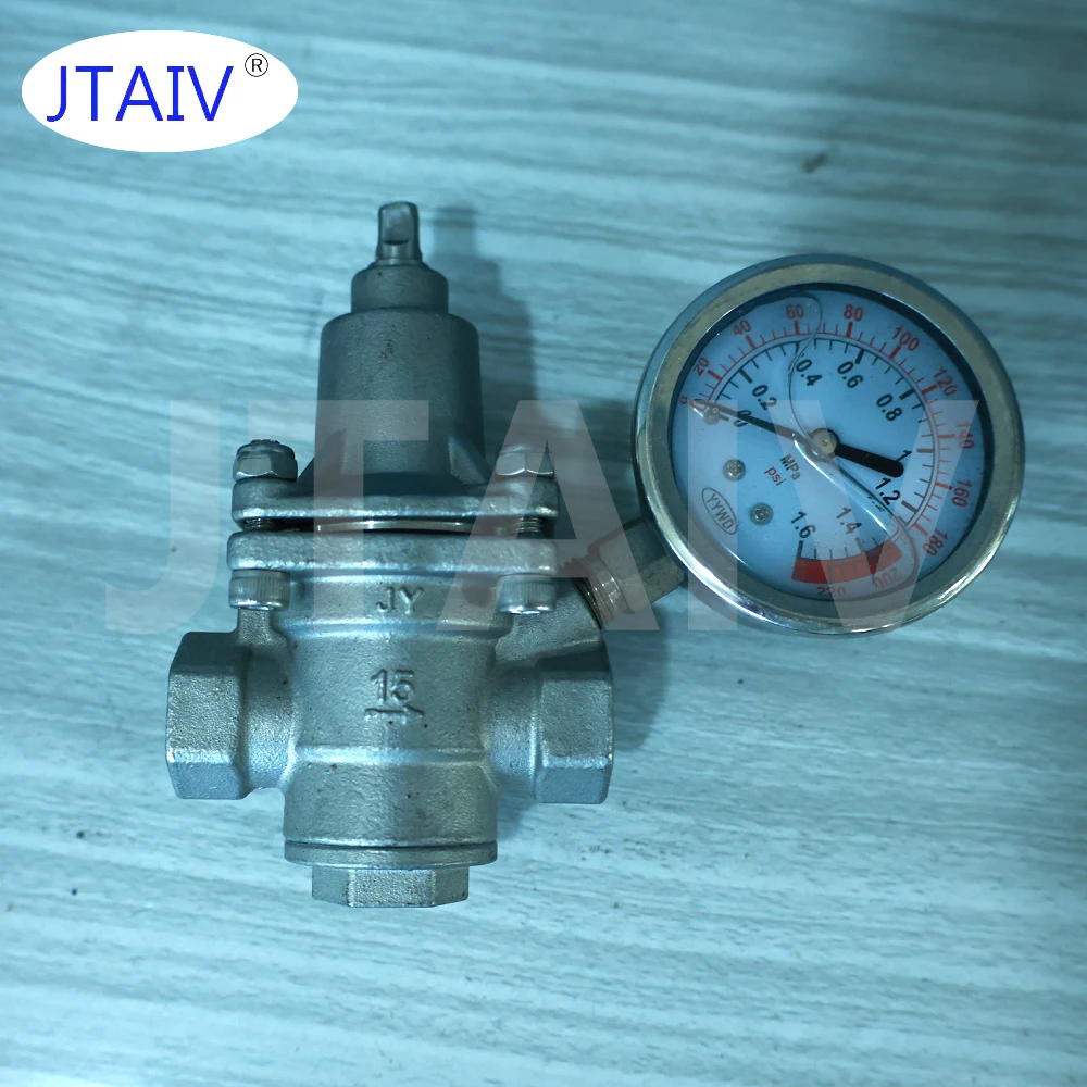JTAIV  pressure reducing valve Adjustable RV Water Gauge DN20 3/4 inch stainless steel High Pressure Reducing Valve