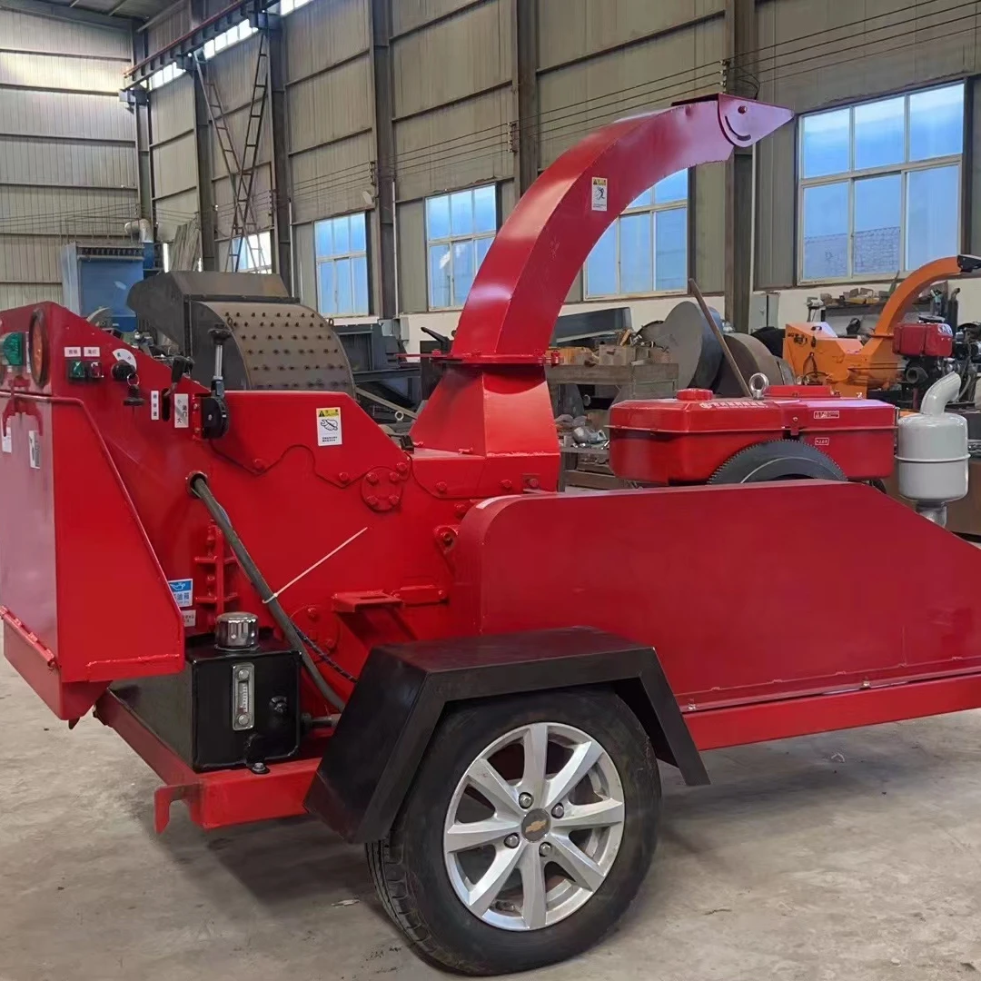 Wood Processor crushing shredding Machine Blades Forestry Wood Waste Tree Bark Diesel Wood Chipper Branch Shredder Crusher