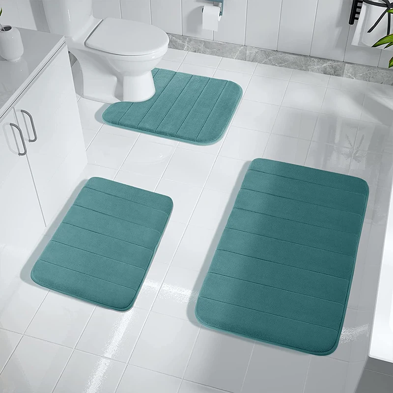Rug Bathroom Anti Slip Shower Mat Machine Washable Bath Room Absorbent Mats Rugs Memory Foam Bath Mats