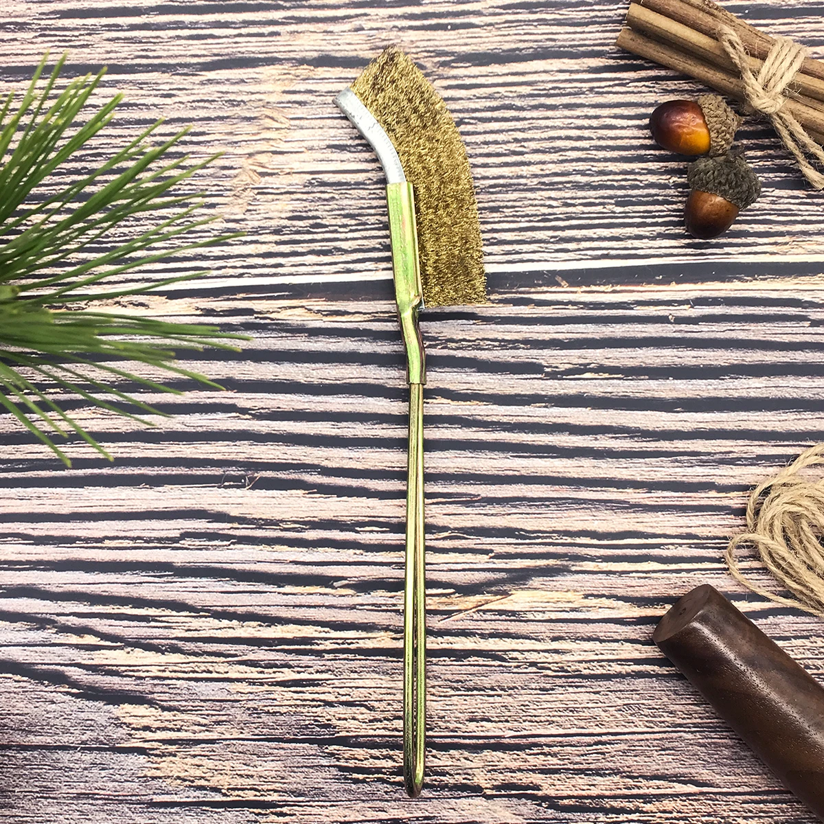 Bonsai brush  Curved head 220mm long handle gardening brush Garden Washing Tool Soft Bonsai Brush