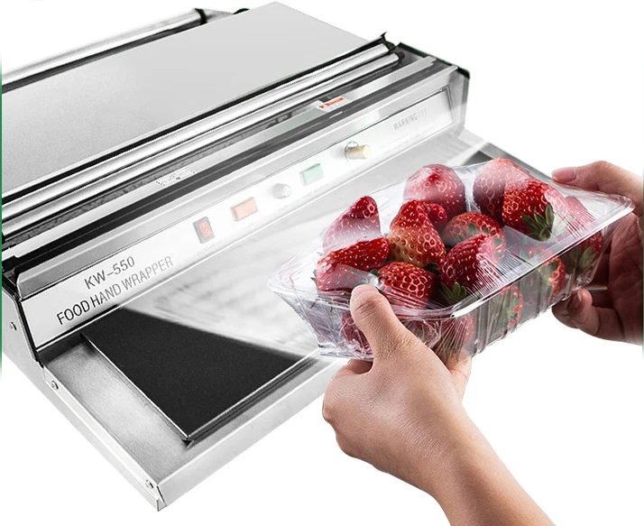 Fresh Keeping Cling Film Vegetable Fruit Meat Tray Sealing Hand Wrapping wrapper machine