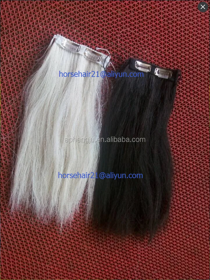 Natural white horse mane hair (horse mane extension) wefts,Forelock hairs