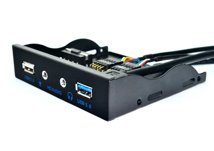 PANTO 3.5 Inch Floppy Drive Bay USB3.0+USB2.0 Hubs+HD Audio Mic 3.5mm PC Front Panel