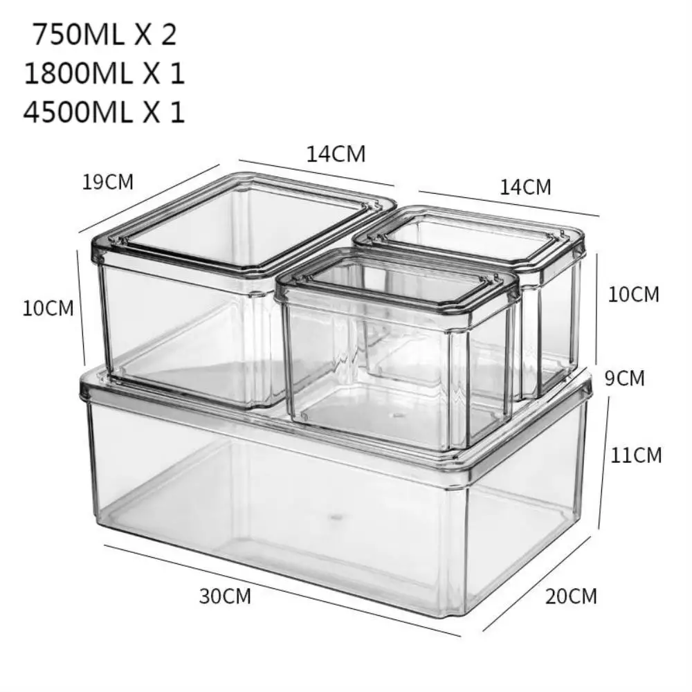 
Set 4 Plastic Fridge Storage organizer Household Storage Container For Food 
