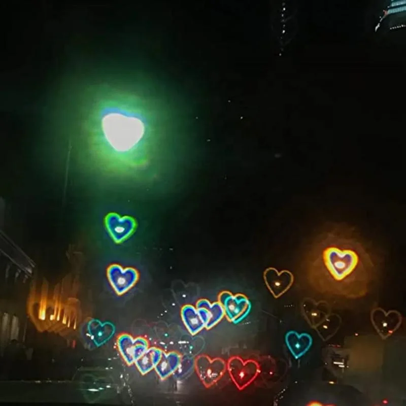 Plastic Heart Diffraction Glasses 3D Prism Rainbow Effect Rainbow eyewear - Great Edm, Concert, and Rave Accessory