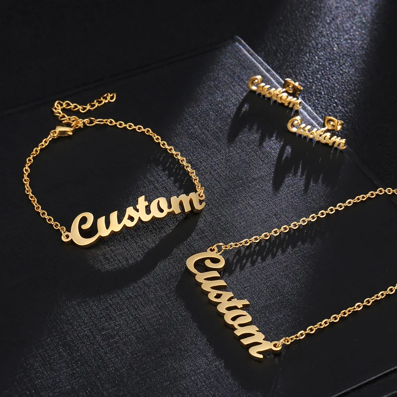 
Custom Women Fashion Personalize Name Bracelet Stainless Steel Jewelry Custom Name Bracelets 