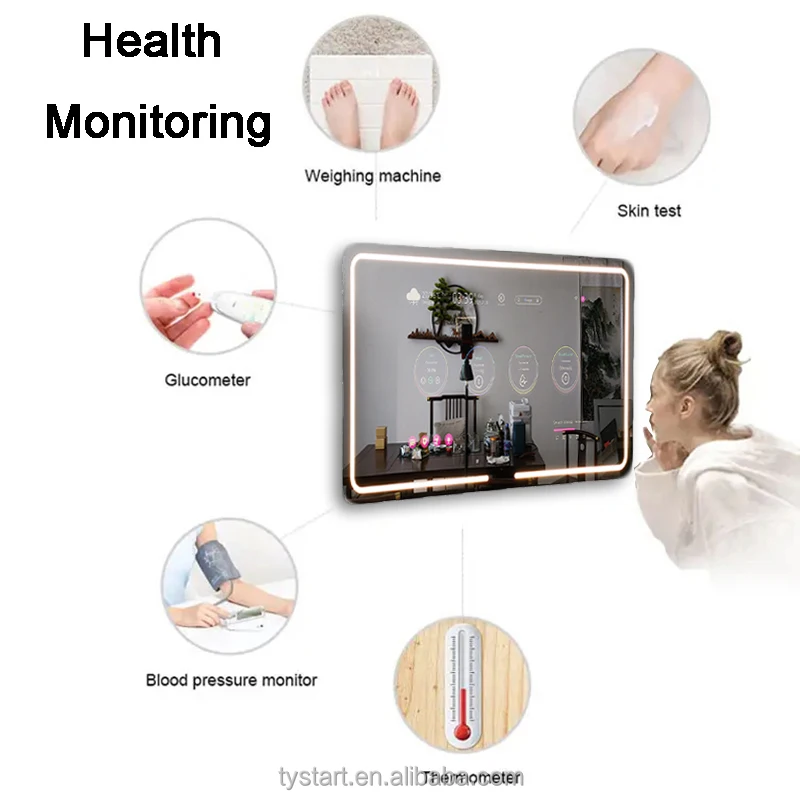 bathroom cosmetic mirror with led light smart mirror bathroom bluetooth mirror smart tv