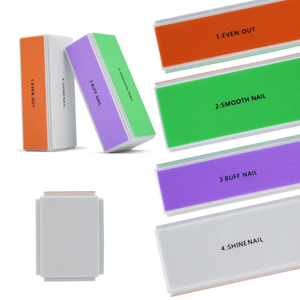 Wholesale 4 Sides Buffer Block Nail Shining Buffer 4 Way Sponge Nail Polish Buffer