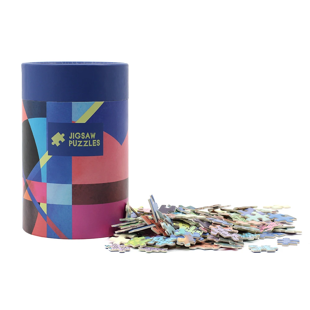 OEM ODM printing colorful   cardboard1000pcs paper tube jigsaw puzzle for adult puzzle