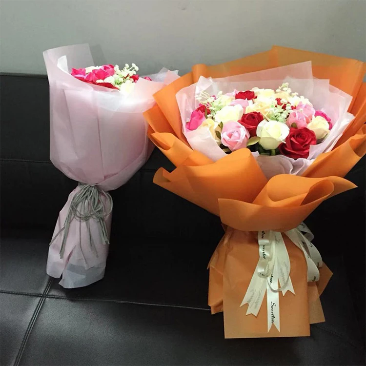 New Design Hot Pure Color Florist Wrapping Paper 24 Colors Stock Bouquet Waterproof Fresh Flower Wrapping Paper