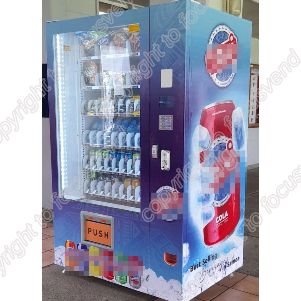 Germany Vending Machine with age checking  Drinks And Snacks Vending Machines combo outdoor vending machine with roof