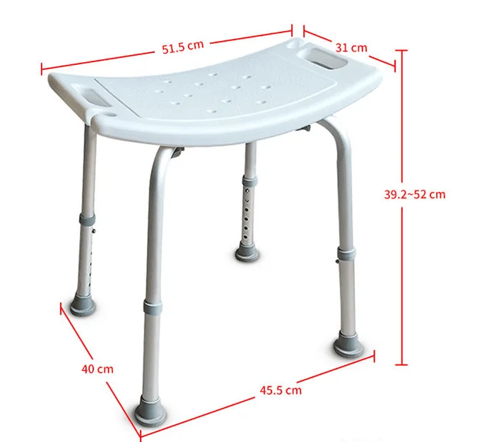 Hot Sale Bath & Shower Set Support 300LBS bathtub seat Aluminium shower stools adjustable chair for shower