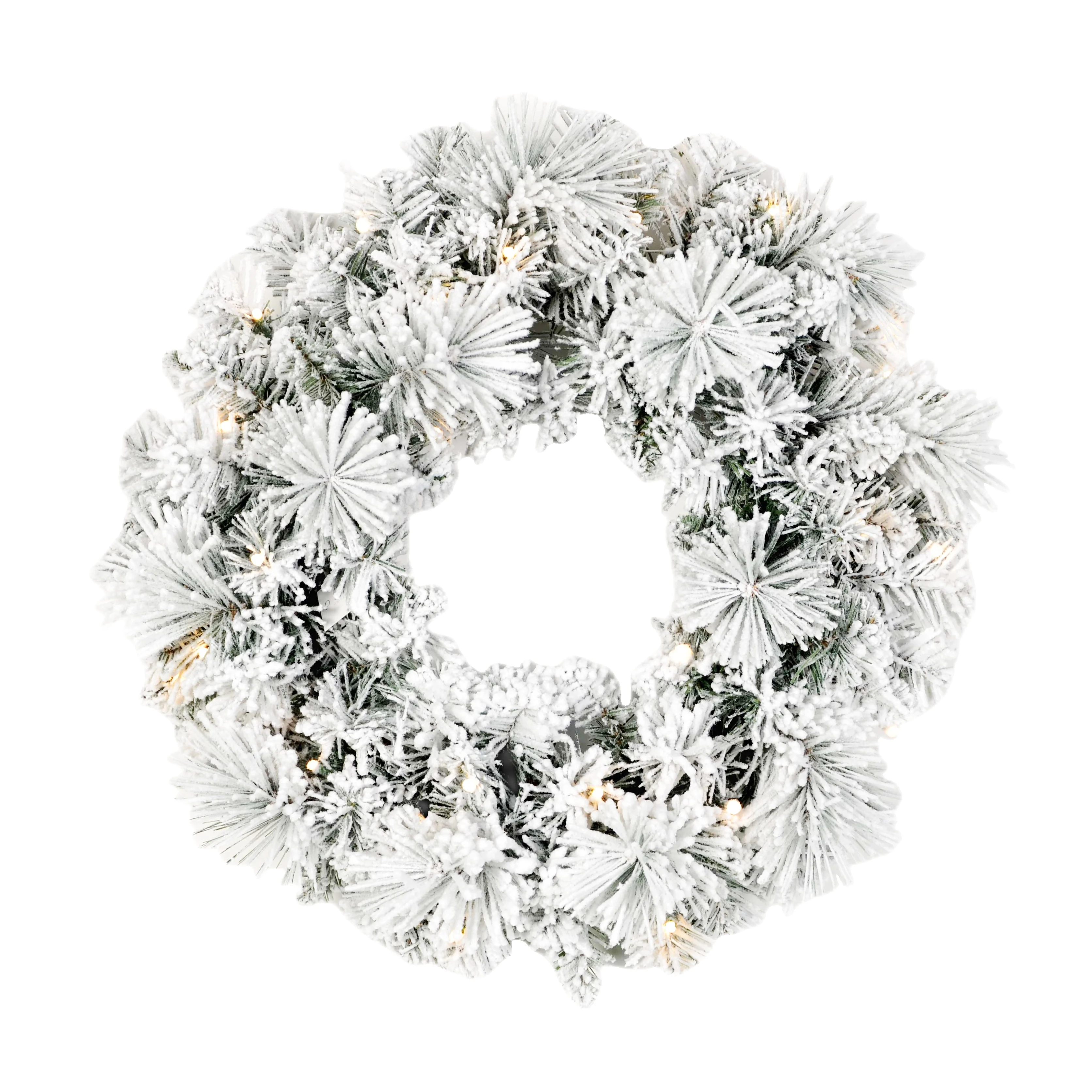 Fully Decorated Flocked Snowy venta al por mayor coronas de navidad Christmas Wreaths For Xmas