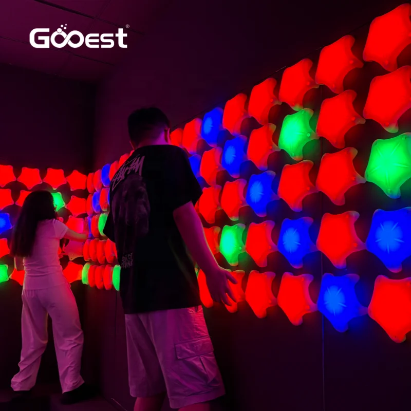 Sport activate led wall reaction teamwork grid activate climb sport center room